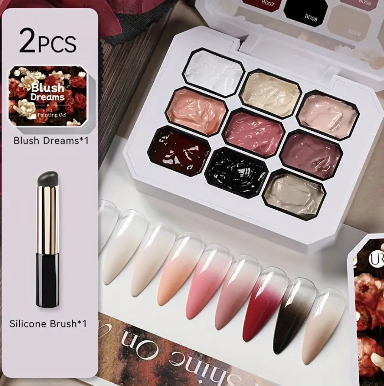 Pat painting gel + silicone brush