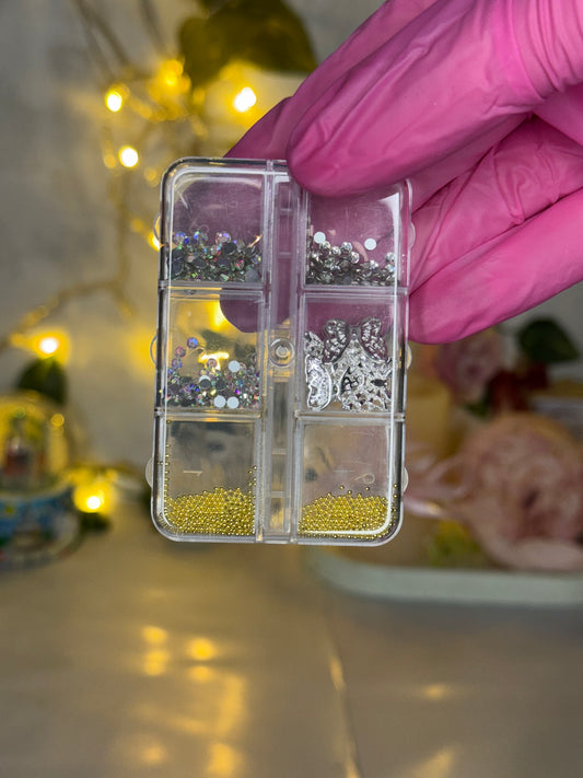 Boite strass + caviar doré