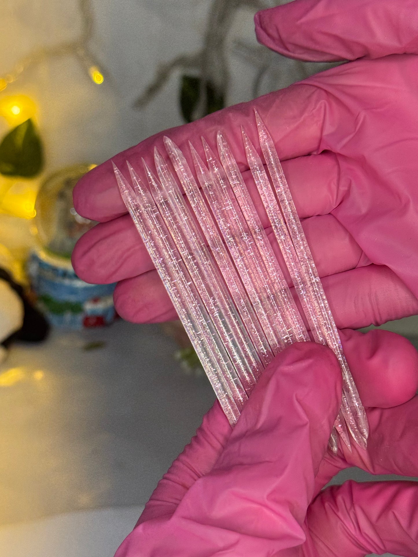 Bâtonnets en résine rose