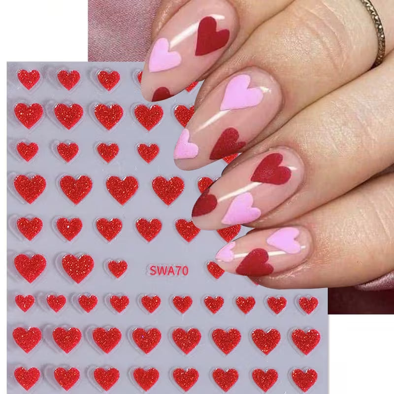 Stickers Coeurs Rose