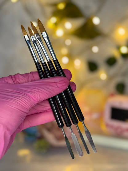 Pinceaux acrylique deux façades 5pcs