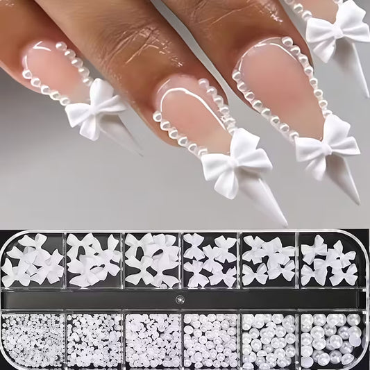 Déco perles Blanches/Noeuds