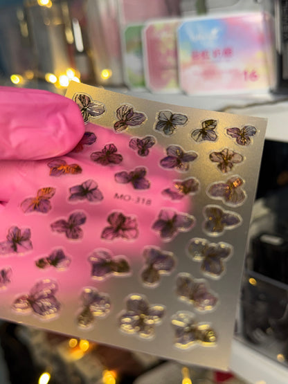 Stickers Fleurs Nail Art 💜🌸
