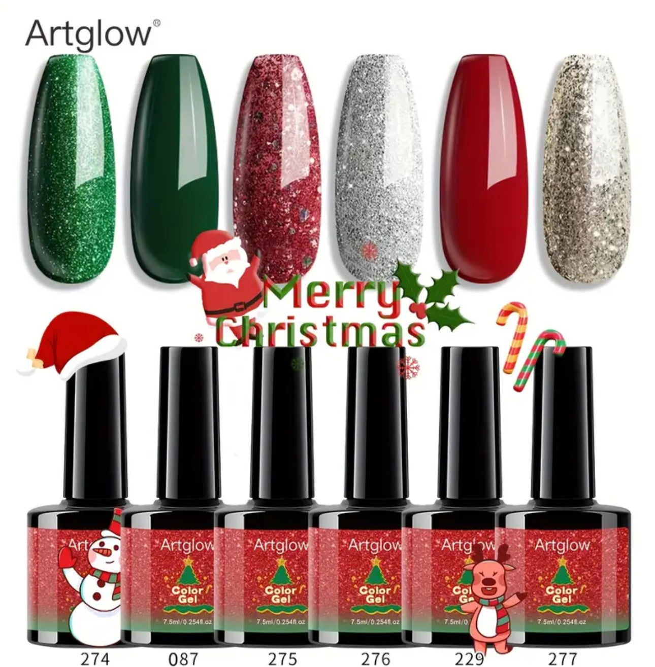 Kit Vernis ArtGlow pour Noël 6pcs🎄