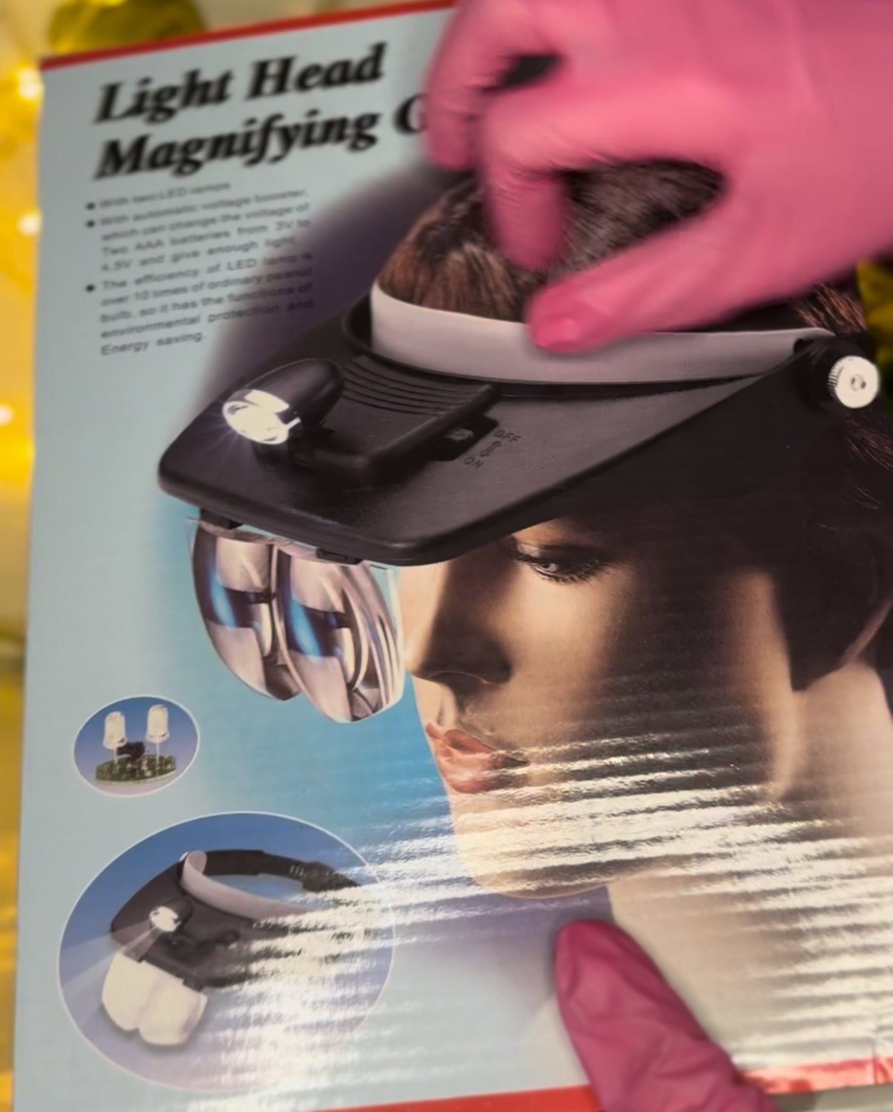 Lunettes loupes avec lampe