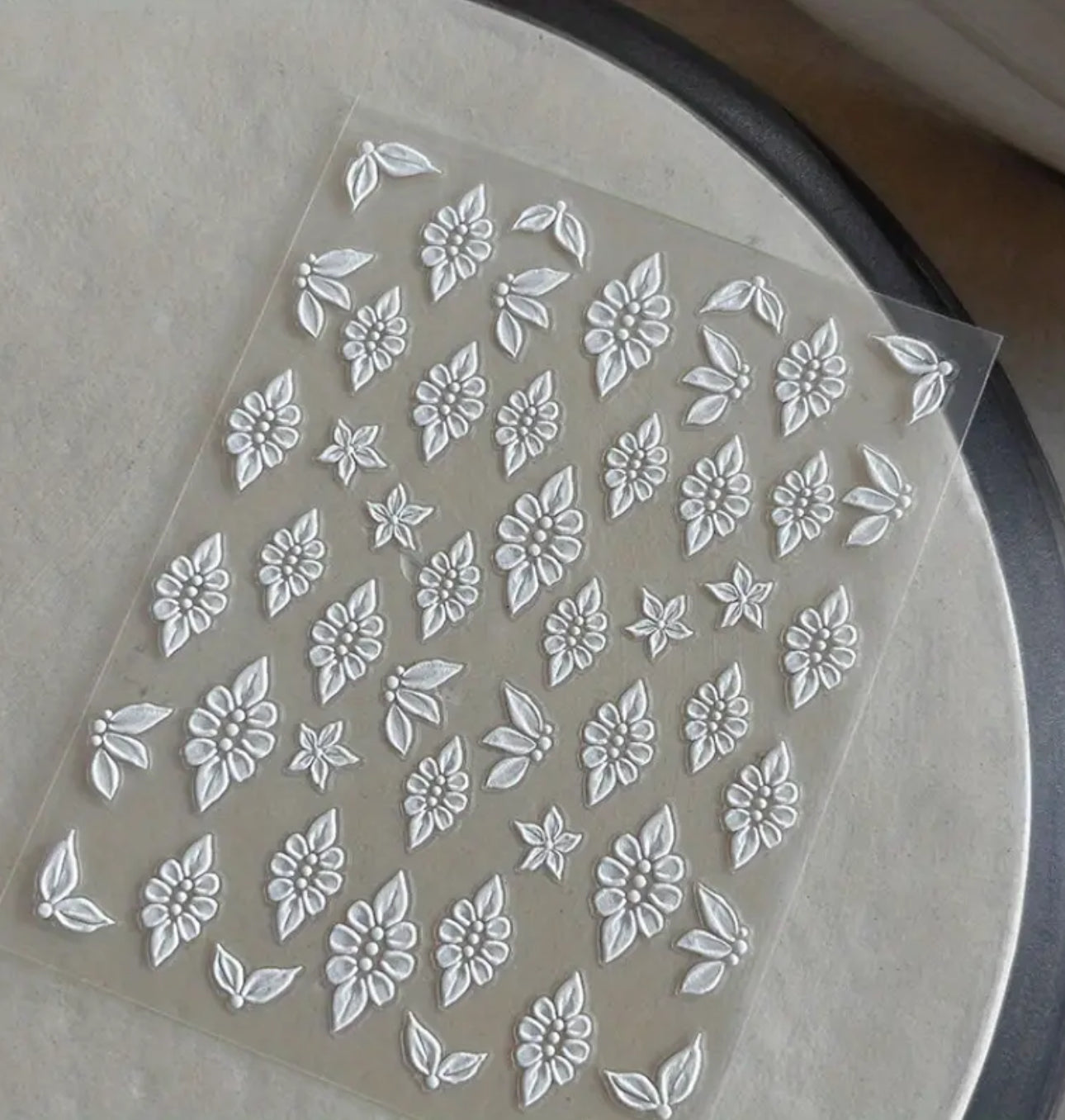 Stickers 5D fleurs blanches