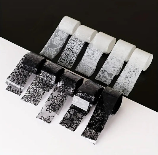 Boite Papier transfert dentelle noir et blan