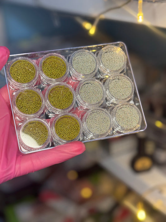 Boite caviar 12pcs silver/gold