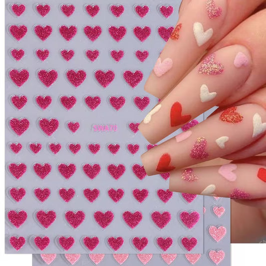 Stickers Coeurs Rose