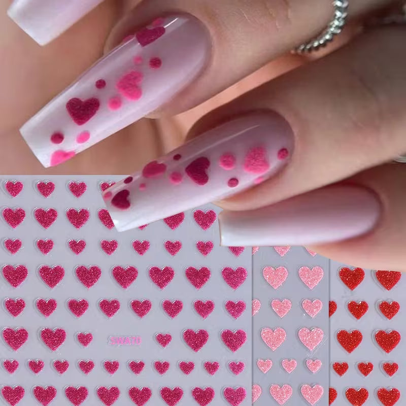 Stickers Coeurs Rose