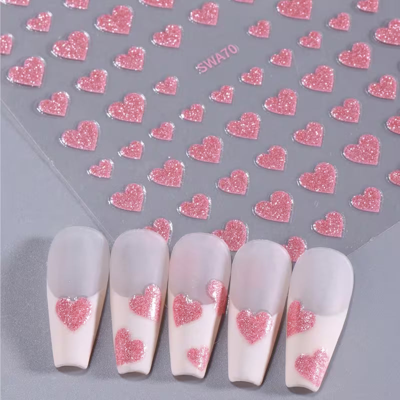 Stickers Coeurs Rose