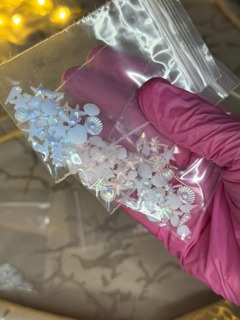 Déco coquillages rose/blanc/bleu 🐚