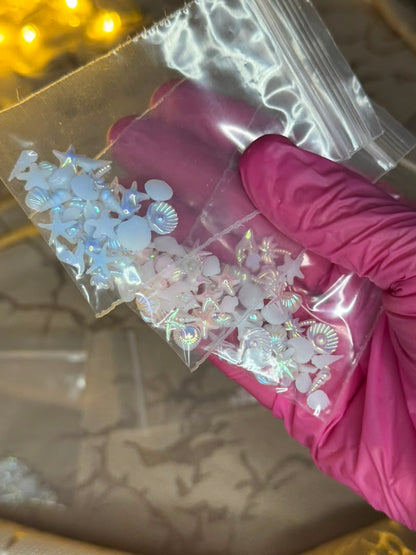Déco coquillages rose/blanc/bleu 🐚